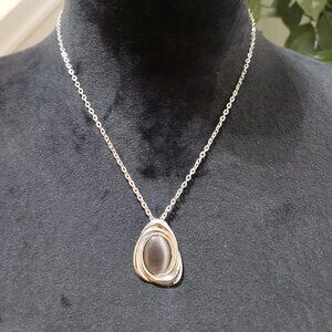 Bijoux by Meera Womens Genuine Eye Cat Stone Pendant Necklace
